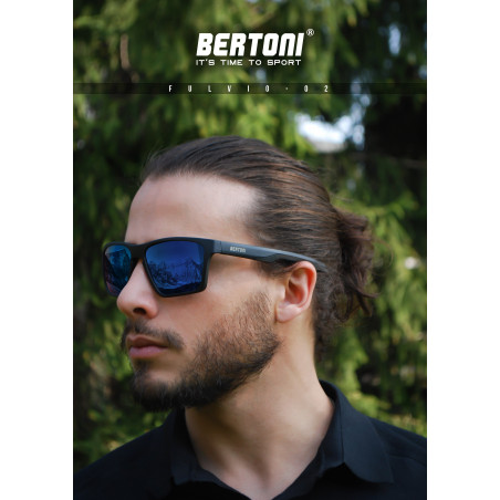 BERTONI Lunettes Sportives Polarisées pour Hommes Femmes en TR90 100% UV Block mod. Fulvio 02