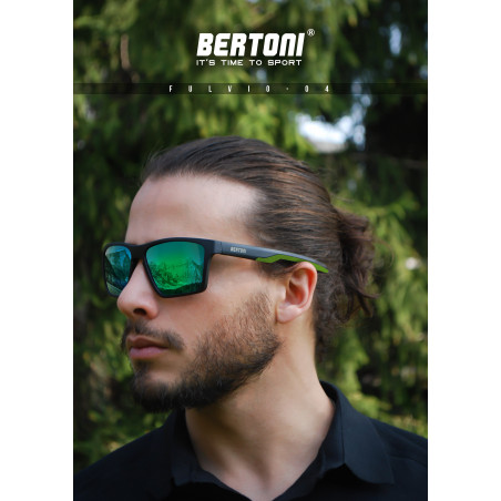 BERTONI Lunettes Sportives Polarisées pour Hommes Femmes en TR90 100% UV Block mod. Fulvio 04