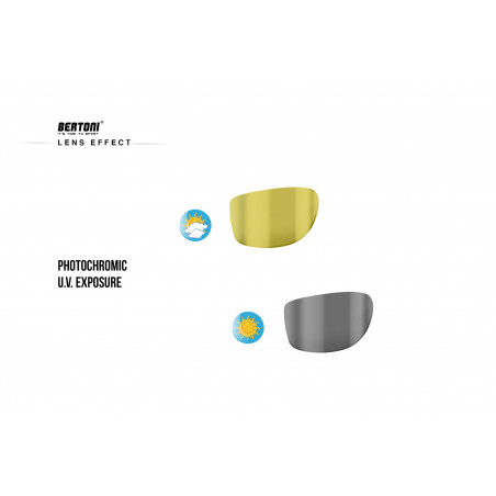 Photochromic polarized cycling sunglasses able to float in water P545FT by Bertoni Italy 