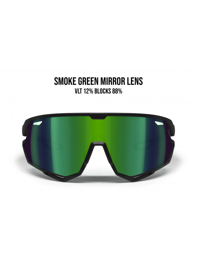 Lunettes de soleil de cyclisme VTT avec Verres Larges Antibuée Miroir - Cadre TR90 fabriqué en Suisse - Bertoni Italy