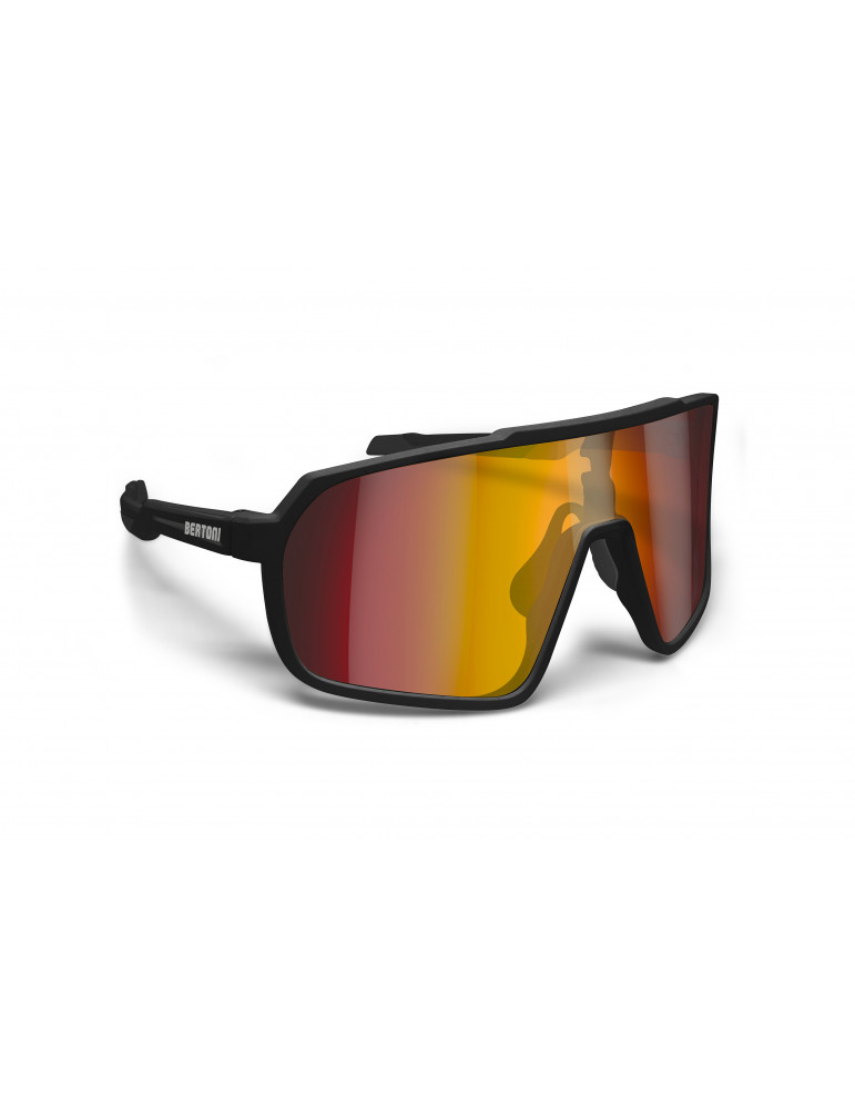 Bertoni Sport Sunglasses Polarized Photochromic Cycling MTB w. Prescription  Carrier QUASAR