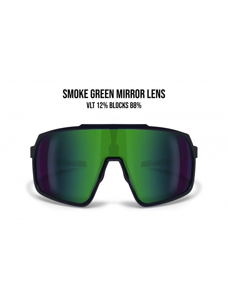 Gafas MTB Running Ciclismo con Lente Ancha Espejada Verde Antivaho Hombres y Mujeres GEMINI 01M Bertoni Italy