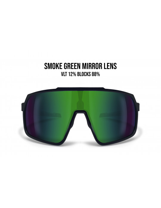 Sport MTB Running Cycling Sunglasses with Wide Antifog Green Mirrored Lens for Women and Men GEMINI 01M Bertoni Italy