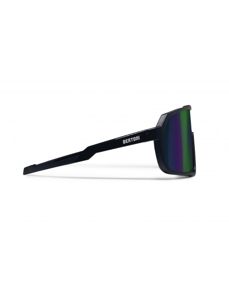 Gafas MTB Running Ciclismo con Lente Ancha Espejada Verde Antivaho Hombres y Mujeres GEMINI 01M Bertoni Italy