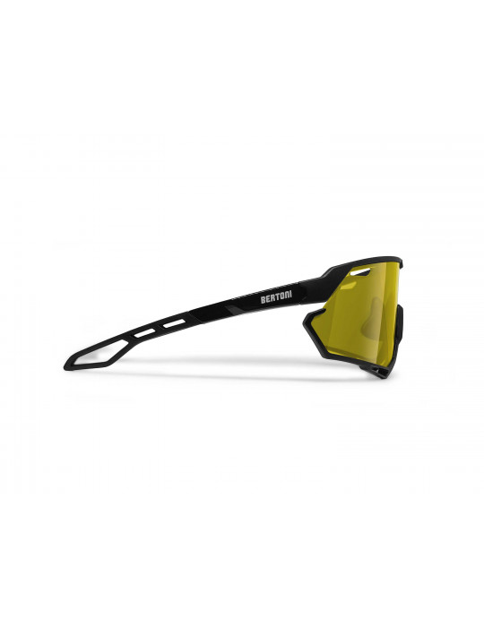 Sport MTB Running Cycling Sunglasses with Wide Photochromic Polarized Yellow Lens ALPHA 01Y
