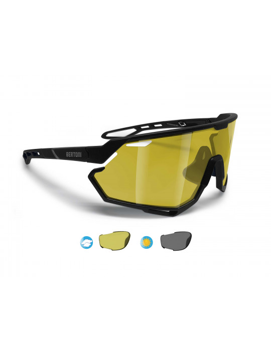 Gafas MTB Running Ciclismo con Lente Ancha Fotocromáticas Polarizada Amarillas ALPHA 01Y