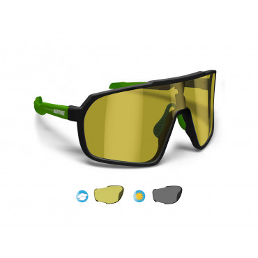 Prescription Photochromic Polarized Cycling Sunglasses Wide Yellow Lens GEMINI 02Y