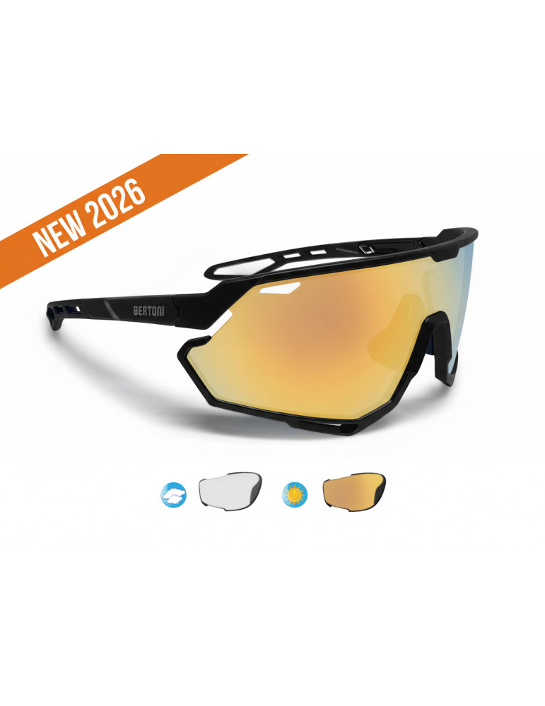 Photochromic Gold Mirror Cycling Sunglasses ALPHA 01PHG