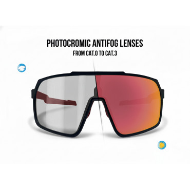 Prescription Photochromic Red Mirrored Lens Cycling Glasses GEMINI 03PHR