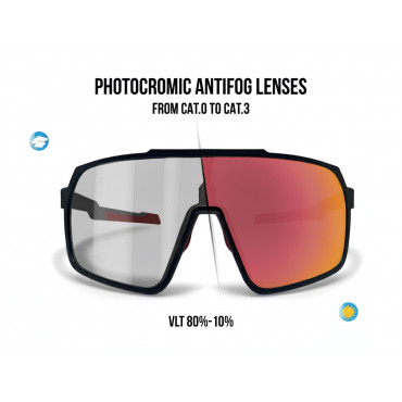 Occhiali Ciclismo Running MTB da Vista Fotocromatici Lente Specchiata Rossa GEMINI 03PHR